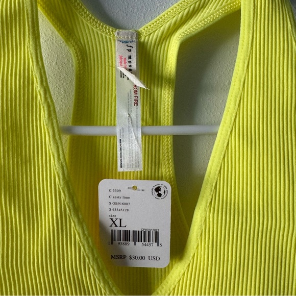 FP Movement by Free People NWT Free Throw Crop Top in Zesty Lime Women Size XL - Picture 7 of 7